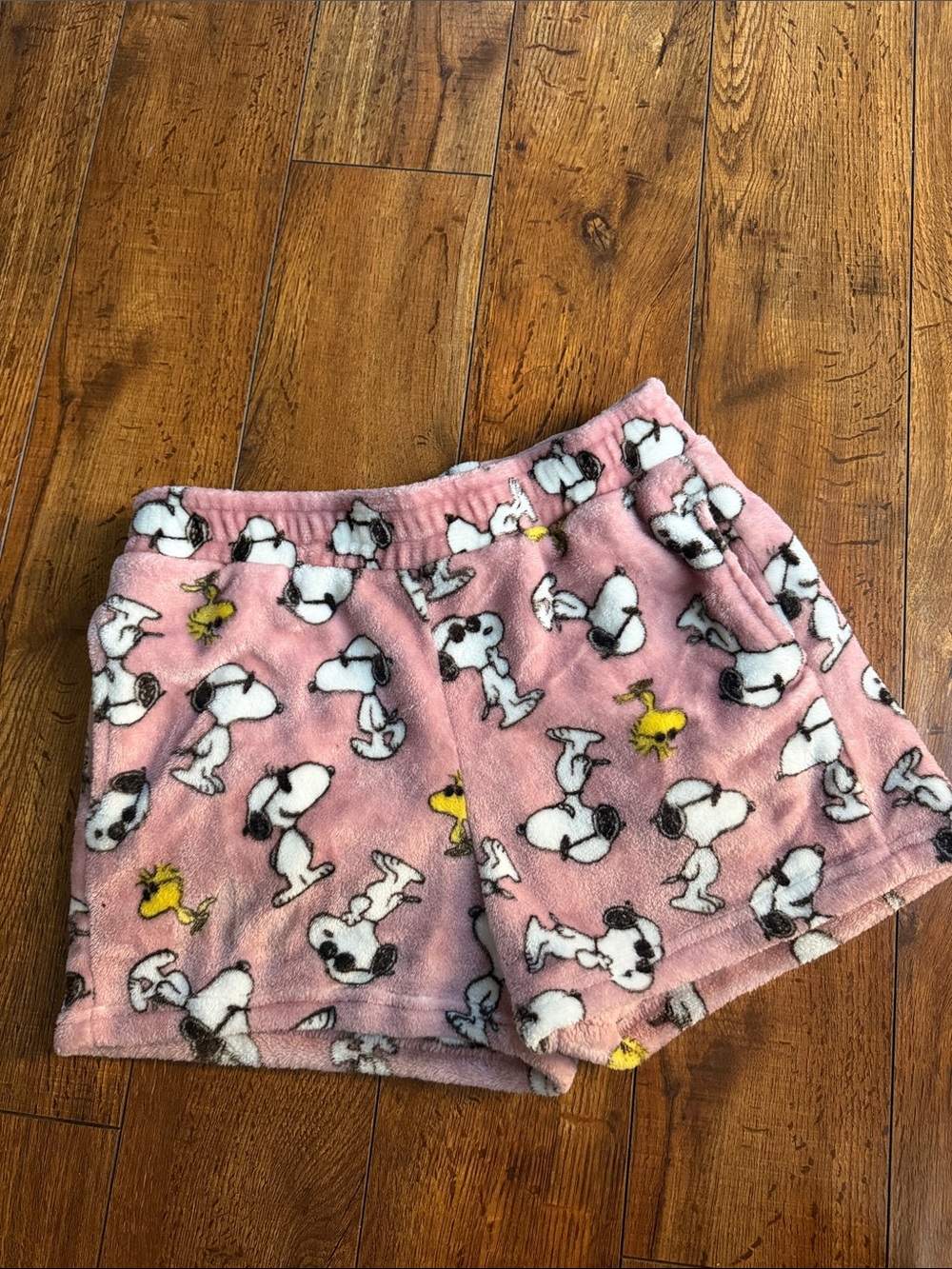 Peanuts Pink Snoopy & Woodstock Plush Pajama Shorts